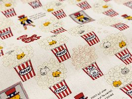 コットンこばやし コットンキャンバスプリント「POP CAT」アイボリー