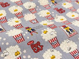 コットンこばやし コットンキャンバスプリント「POP CAT」グレー