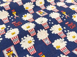 コットンこばやし コットンキャンバスプリント「POP CAT」ネイビー