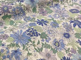 コットンこばやし ツイルプリント「フルブルーム」ライトブルー系