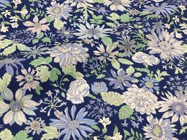 コットンこばやし ツイルプリント「フルブルーム」ネイビー系