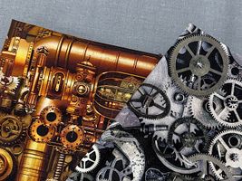 シーチングプリント「STEAMPUNK」_拡大イメージ