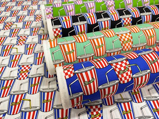 my piece of fabric ポップなドリンクのブロードプリント