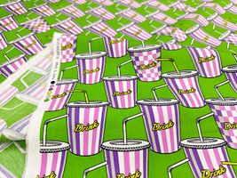 my piece of fabric ポップなドリンクのブロードプリント_拡大イメージ