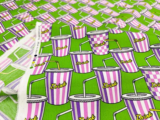 my piece of fabric ポップなドリンクのブロードプリント