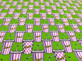 my piece of fabric ポップなドリンクのブロードプリント_拡大イメージ