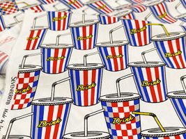 my piece of fabric ポップなドリンクのブロードプリントホワイト