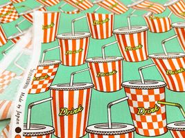 my piece of fabric ポップなドリンクのブロードプリントミント