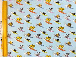 my piece of fabric 波乗り犬のブロードプリント_拡大イメージ