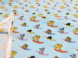 my piece of fabric 波乗り犬のブロードプリント_拡大イメージ