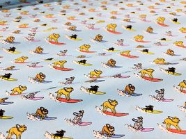 my piece of fabric 波乗り犬のブロードプリント_拡大イメージ