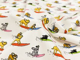 my piece of fabric 波乗り犬のブロードプリント_拡大イメージ