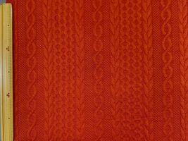 アラン風ロービングジャカードニットダークオレンジ