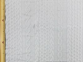 アラン風ロービングジャカードニットクリアグレー