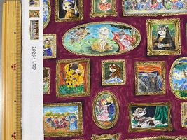 『Hoyoka』Cats Art Museumのシーチングプリントワインレッド