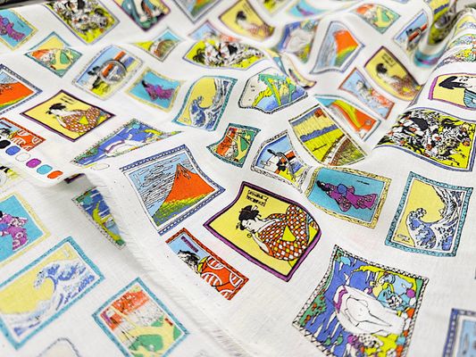 my piece of fabric 60ローンプリント「浮世絵美術館」