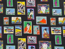 my piece of fabric 60ローンプリント「浮世絵美術館」_拡大イメージ