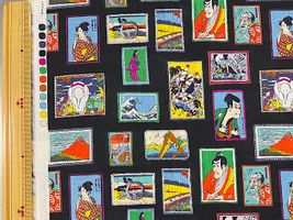 my piece of fabric 60ローンプリント「浮世絵美術館」_拡大イメージ