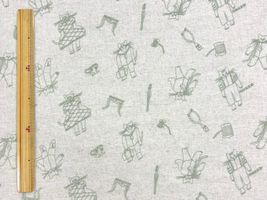 通販限定・トビマツショウイチロウ 猫の綿麻刺しゅう生成(綿かす残し)