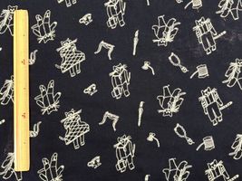 通販限定・トビマツショウイチロウ 猫の綿麻刺しゅうブラック