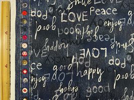 シーチングプリント「Lovely Panic Denim」by Selfish M_拡大イメージ