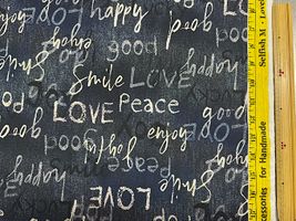 シーチングプリント「Lovely Panic Denim」by Selfish M_拡大イメージ