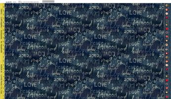 シーチングプリント「Lovely Panic Denim」by Selfish M_拡大イメージ