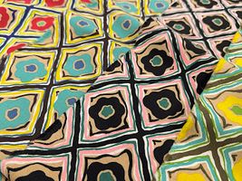 コットンこばやし 綿麻キャンバスプリント「ヒシガタ・ダマスク」_拡大イメージ