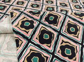 コットンこばやし 綿麻キャンバスプリント「ヒシガタ・ダマスク」_拡大イメージ