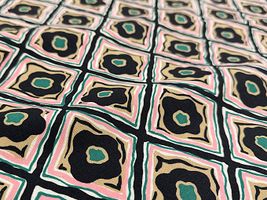 コットンこばやし 綿麻キャンバスプリント「ヒシガタ・ダマスク」黒系