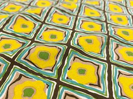 コットンこばやし 綿麻キャンバスプリント「ヒシガタ・ダマスク」イエロー系