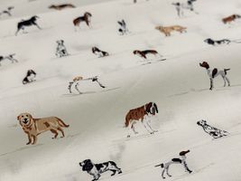 コッカファブリック 60ローンプリント「イヌ図鑑」オフ白