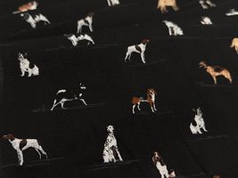コッカファブリック 60ローンプリント「イヌ図鑑」黒