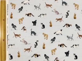 コッカファブリック 60ローンプリント「ネコ図鑑」_拡大イメージ