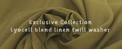 お洋服づくりにおすすめ「Exclusive collection リヨセル混リネンツイルワッシャー」